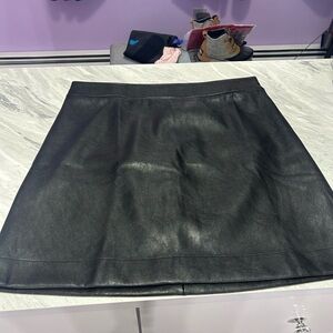 J.Crew Classic Black Leather Skirt